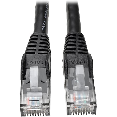 Tripp Lite Cat6 GbE Gigabit Ethernet Snagless Molded Patch Cable UTP Black RJ45 M/M 75ft 75' - Category 6 - 128 MB/s - 75.13 ft - Black