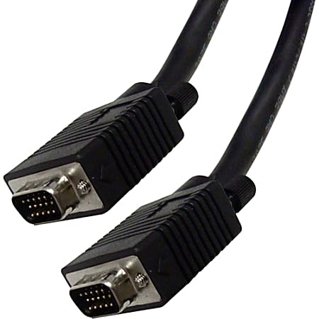 4XEM High-Resolution Coax Male to Male VGA Cable, 6', Black