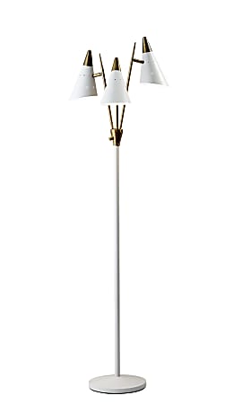 Adesso® Nadine 3-Arm Floor Lamp, 66"H, Matte White