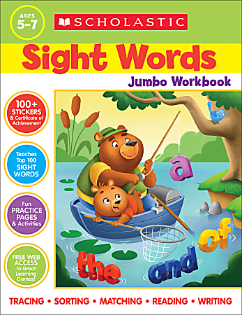Scholastic® Sight Words Jumbo Workbook, Kindergarten - Grade