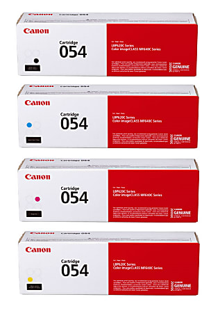 Canon® 054 Black And Cyan, Magenta, Yellow Toner Cartridges Combo, Pack Of 4, 3024C001,3023C001,3022C001,3021C001