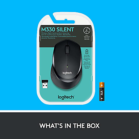 Logitech M330 Silent Plus Wireless Mouse Black 910 004905 - Office
