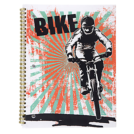 Top Flight Fashion 1-Subject Notebook, 8" x 10", 70 Sheets, Dirt Bike