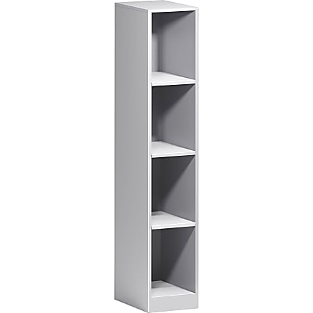Lorell Trace Single-Wide Four-Opening Cubby - 4 Compartment(s) - 65.9" Height x 12" Width x 18" Depth - Metallic Silver - Metal - 1 Each