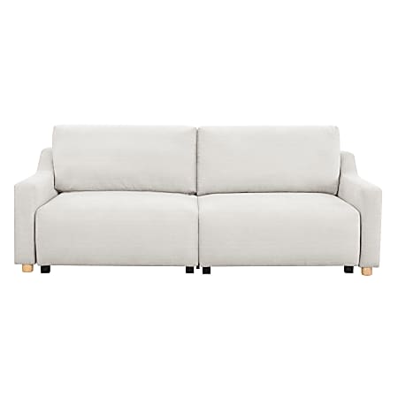 Lifestyle Solutions Serta Johann Convertible Sofa, 34-1/3"H x 90-1/5"W x 42-7/8"D, Cream/Natural