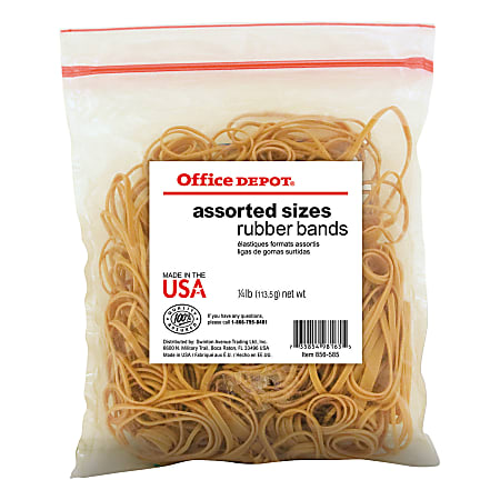 500g Rubber Bands 1.5 x 80mm Natural 7150911 Size 18 Office Depot 