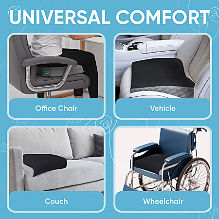 AllSett Health Extra Large Seat Memory Foam Computer Chair Cushion