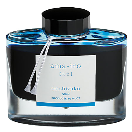 Pilot® Iroshizuku Fountain Pen Ink, Ama-iro Blue Sky Light Blue, 50 mL Bottle
