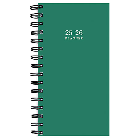 2025-2026 TF Publishing Academic Year Small Weekly/Monthly Planner, 3-1/2" x 6-1/2", Grass, July 2025 To June 2026, 7502