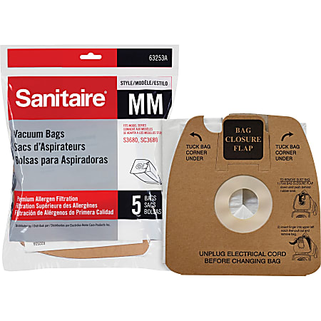 Sanitaire S3680 Style MM Allergen Vacuum Bags - 50 / Carton - Style MM - White