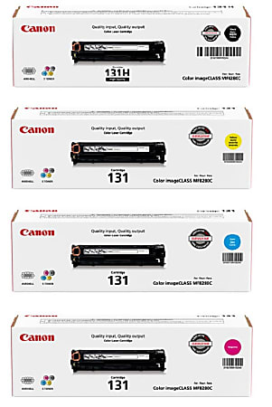 Canon® 131H/131 Black; Cyan; Magenta; Yellow High Yield Toner Cartridges Combo, Pack Of 4, 6273B001,6271B001,6270B001,6269B001