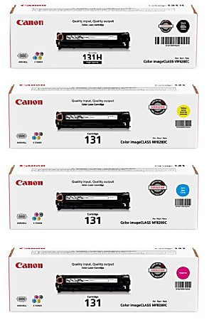 Canon® 131H/131 High-Yield Black And Cyan, Magenta, Yellow Toner Cartridges Combo, Pack Of 4, 6273B001,6271B001,6270B001,6269B001