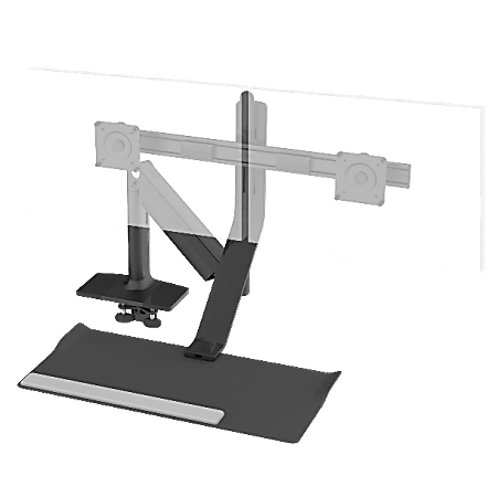 Humanscale® QuickStand Lite With Wide Crossbar Monitor Mount, Dual Screens Up To 22 Lb, Black