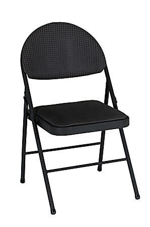 Cosco® XL Comfort Folding Chairs, Black, Set Of 4