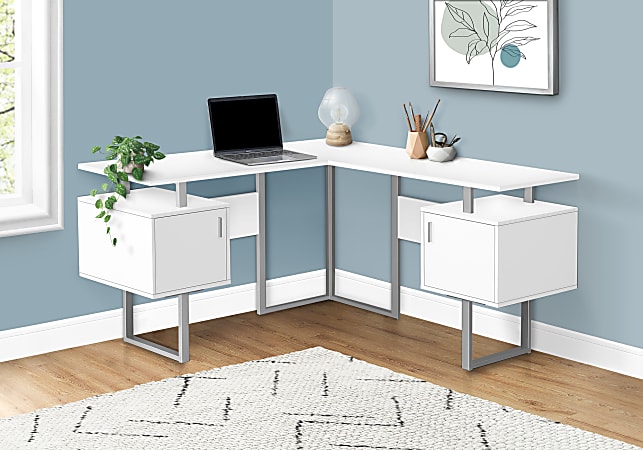 Monarch Specialties Hani 58"W Computer Desk, White