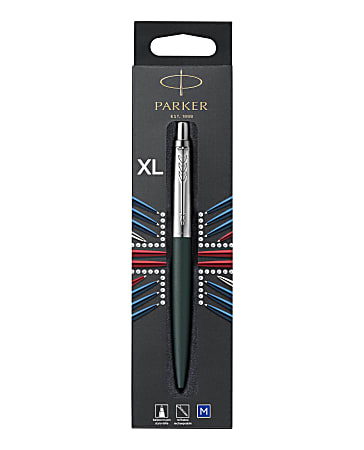 Parker Jotter XL Ballpoint Pen, Greenwich Matte Green, Chrome Trim, Medium Point, Blue Ink