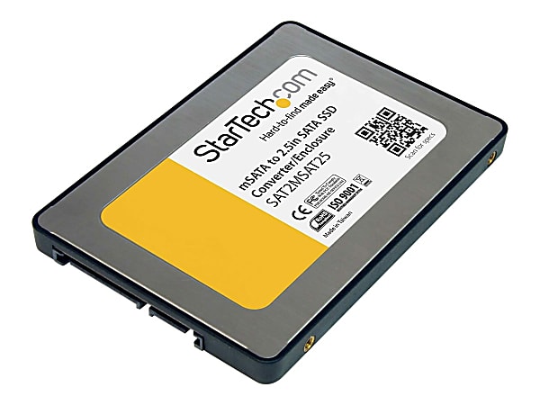StarTech.com 2.5in SATA to Mini SATA SSD Adapter Enclosure - Mini PCIe ssd Adapter - SATA to mSATA - Mini PCIe SATA (SAT2MSAT25) - Storage enclosure - 2.5" - 1 Channel - SATA - silver