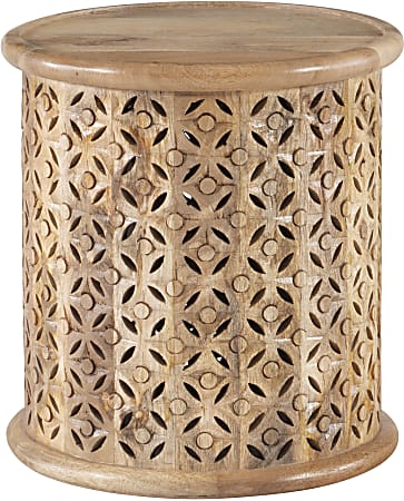 Powell Ismail Side Table, 18"H x 17"W x 17"D, Natural