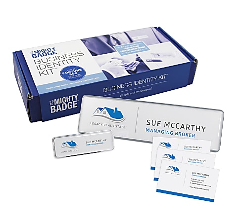 The Mighty Badge® Business Identity Kits With 4 Wall Plates, White