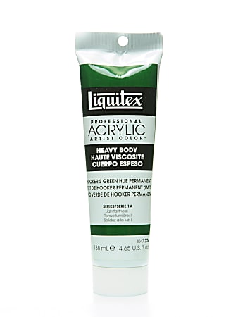 Liquitex Heavy Body Professional Artist Acrylic Colors, 4.65 Oz, Hooker's Green Hue Permanent, Pack Of 2