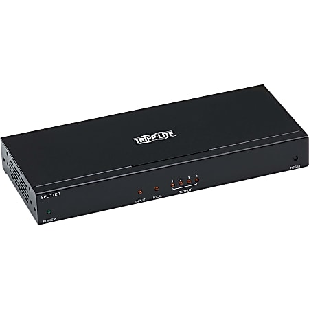Tripp Lite HDMI Over Cat6 Extender Splitter w/ PoC 4-Port 4K@60Hz 4:4:4, HDR, TAA - 4 Output Device - 125 ft Range - 4 x Network (RJ-45) - 1 x HDMI In - 4K - 3840 x 2160 - Twisted Pair - Category 6 - Rack-mountable - TAA Compliant