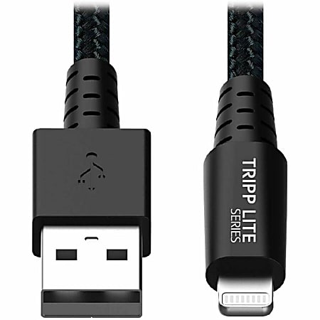 Tripp Lite Heavy Duty Lightning to USB Sync/Charge iPad iPhone Apple 3ft 3' - First End: 1x 8-pin Lightning Male Proprietary Connector