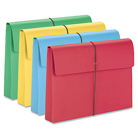Smead® Elastic Closure Expanding School Wallets, Legal Size, 2" Expansion, Assorted Colors, Pack Of 50