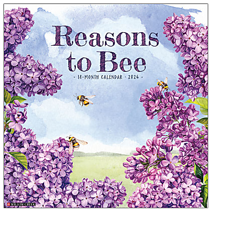 2026 Willow Creek Press Inspirational Monthly Wall Calendar, 12" x 12", Reasons to Bee, January To December, 52587