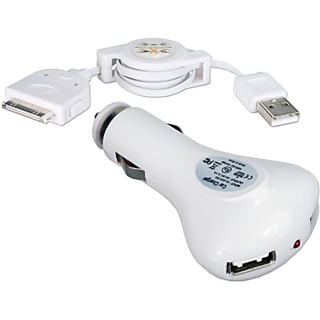QVS 2-Port 2.1Amp USB Car Charger Kit for iPod/iPhone/iPad/iPad 2/iPad 3 - 12 V DC, 24 V DC Input - 5 V DC Output - 2.10 A