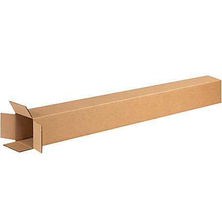 Partners Brand Tall Corrugated Boxes, 74"H x 4"W x 4"D, Kraft, Bundle Of 10