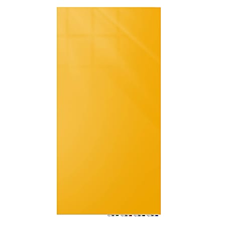 Ghent Aria Low-Profile Magnetic Glass Whiteboard, 72" x 36", Marigold