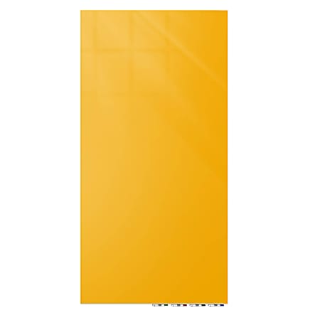 Ghent Aria Low-Profile Magnetic Glass Whiteboard, 72" x 36", Marigold