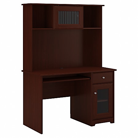 Bush Furniture Cabot 48"W Small Computer Desk With Hutch And Keyboard Tray, Harvest Cherry, Standard Delivery