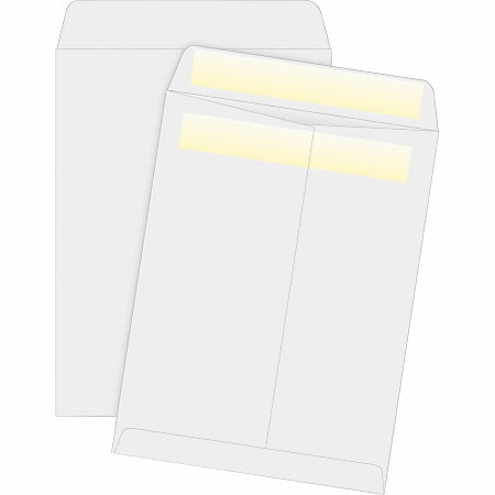 Business Source Press/Seal Catalog Envelopes - Catalog - 9" Width x 12" Length - 28 lb - Self-sealing - White - 100 / Box