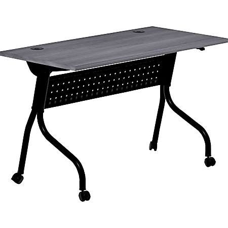 Lorell® 48"W Flip-Top Training Table, Charcoal/Black