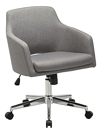 Lorell® Mid-Century Modern Fabric Low-back Task Chair, Gray