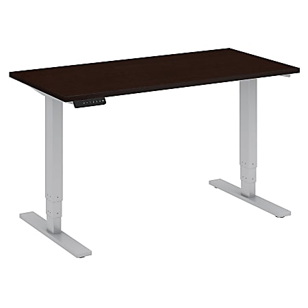 Bush Business Furniture Move 80 Series 48"W x 24"D Height Adjustable Standing Desk, Mocha Cherry/Cool Gray Metallic, Premium Installation