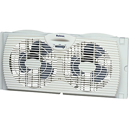 Holmes® 7" 2-Speed Twin Window Fan with Reversible Air Flow Control, White