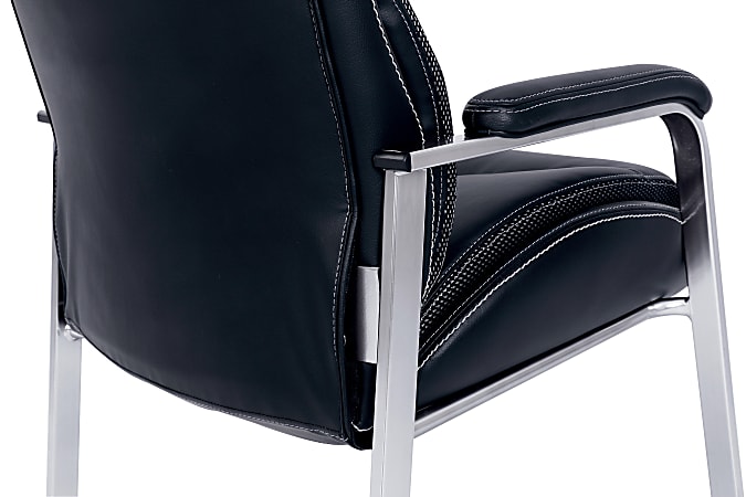 Serta iComfort i5000 Bonded Leather Mid Back Guest Chair OnyxSilver ODP Business Solutions