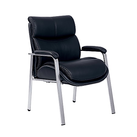 Serta® iComfort i5000 Bonded Leather Mid-Back Guest Chair, Onyx/Silver