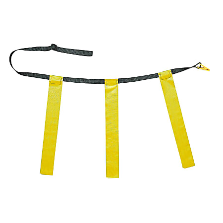 Champion Sports Triple Flag Football Belt, Waist Size 25" – 31", Yellow, Set Of 12