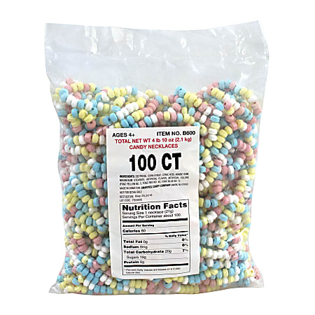 Smarties Unwrapped Candy Necklaces, Pack Of 100