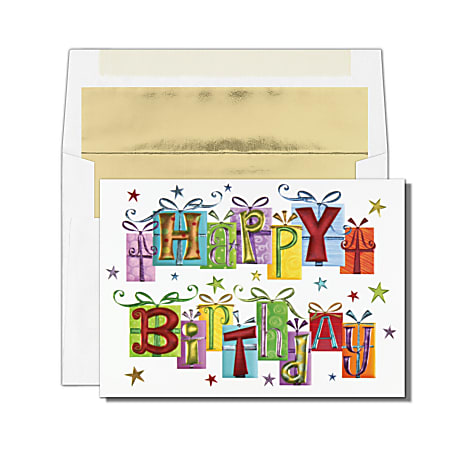 Custom All Occasion Cards, Birthday Presents Greeting Cards With Envelopes, 7-7/8" x 5-5/8", Pack Of 25 Cards And Envelopes