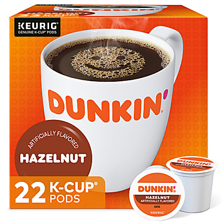 Dunkin' Donuts® Single-Serve Coffee K-Cup®, Hazelnut, Carton Of 22