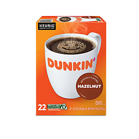 Dunkin Donuts Single Serve Coffee K Cup Hazelnut Carton Of 22