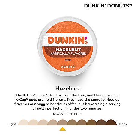 Dunkin Donuts Single Serve Coffee K Cup Hazelnut Carton Of 22