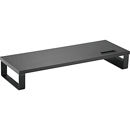 Lorell Sled-Base Monitor Stand - 22 lb Load Capacity - 5.5" Height x 23.5" Width x 8.3" Depth - Particleboard - Black