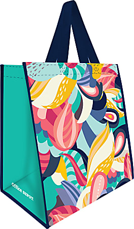 Office Depot® Brand Reusable Shopping Bag, 13-1/2"W x 15"H x 9-1/4"D, Floral