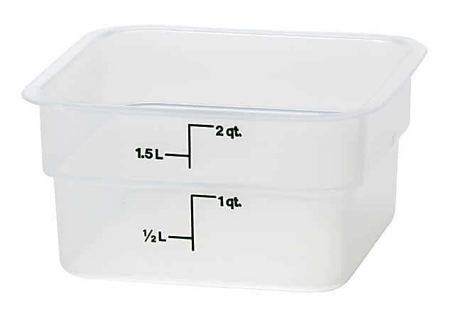 Cambro Translucent CamSquare Food Storage Containers, 2 Qt, Pack Of 6 Containers