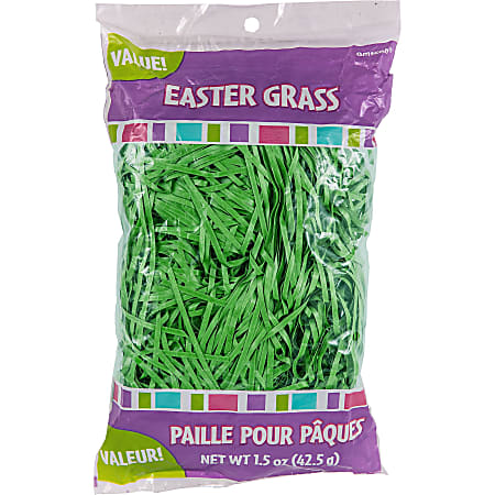 Amscan Easter Grass, 1.5 Oz, Green, Pack Of 15 Bags